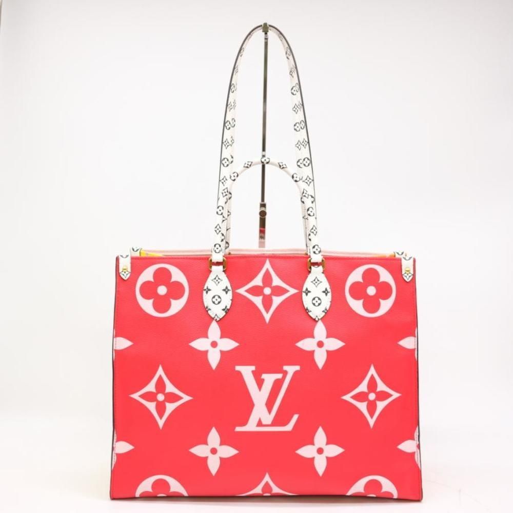 On The Go GM 2 Way Tote Bag  Monogram Giant Block Rouge Red